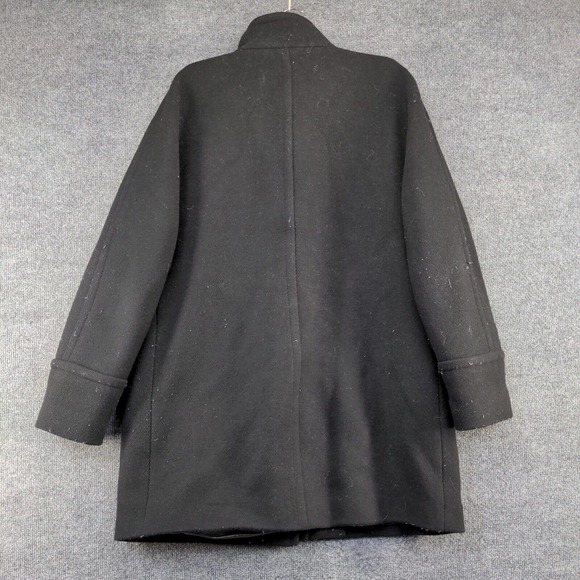 J. Crew Stadium Cloth by Nello Gori Women's Full Zip Coat Black 16 Wool Blend - Picture 6 of 14